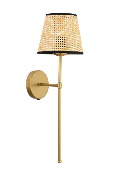 burenze Modern Hazeran Hasır Aplik Ledli Pilli Aplik Kablosuz Aplik Pil Tak Kullan 1 Adet