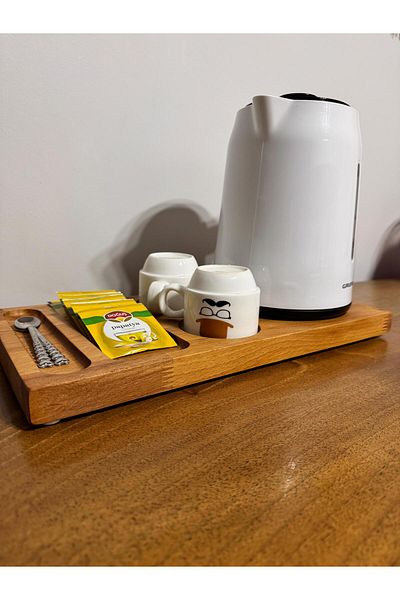 AR&MA WOOD Wooden Hotel Catering Tray, Hotel Type Presentation Tray, Kettle Presentation, Kettle Presentation Beech 25 mm 1Pc