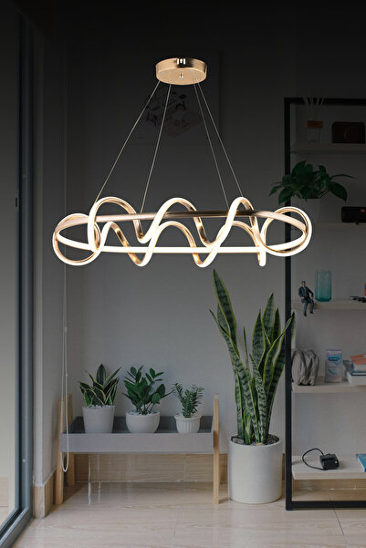 bordolux LD 023 YM TOPLU Model Gold 3 Renkli Salon ve Oturma Odası İçin İdeal Alüminyum Avize, 75x75