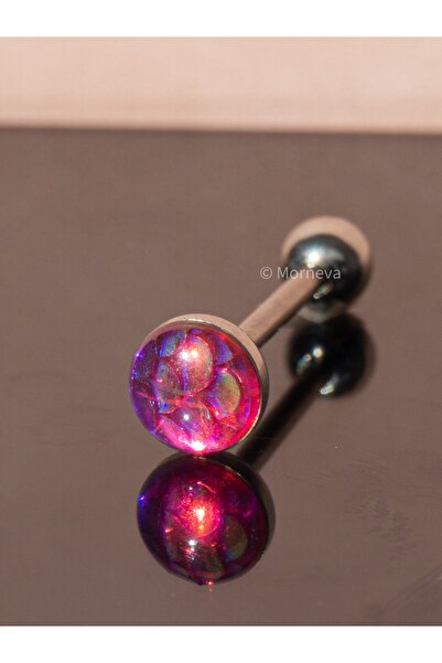 MORNEVA Pembe Deniz Kızı Balık Yüzgeci Çelik Dil Tongue Piercingi