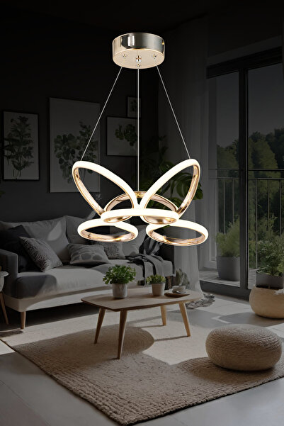 Genel Markalar Ld 060 Küçük Model Gold 3 Renkli Koridor Ve Mutfak Için Ideal Alüminyum Avize, 40x70