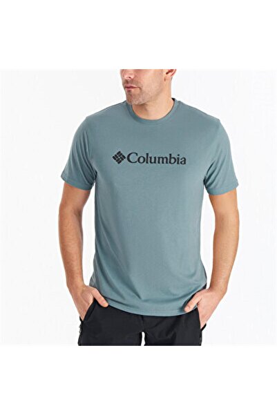 Columbia Metal Green Cs0287 Csc m Basic Big Logo Brushed Ss Tee