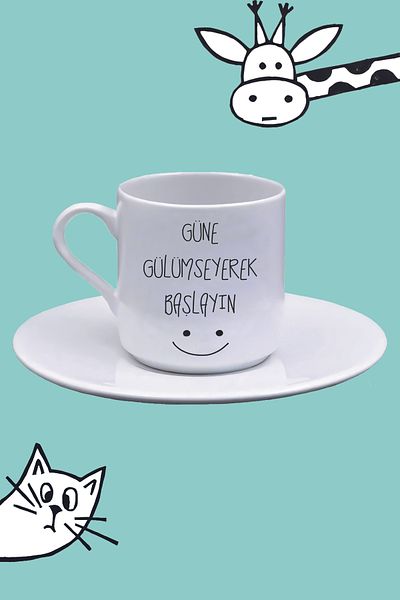 Olympus plus Start to Smile the Day Printed Turkish Coffee Cup