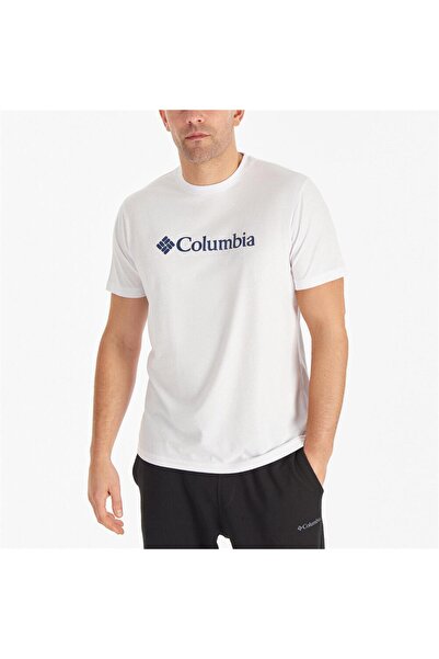 Columbia CS0287 CSC M BASIC VELKÉ LOGO BRUSHED SS TEE Bílé