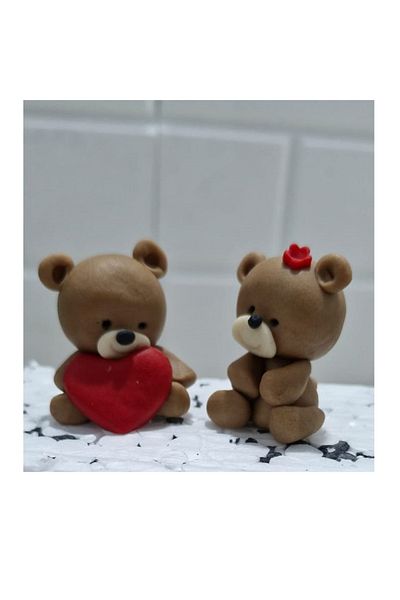 Pasta9 Candy Dough Teddy Bear Coming as a Set of 2 Little Bears for Valentine's Day and Special Occasions