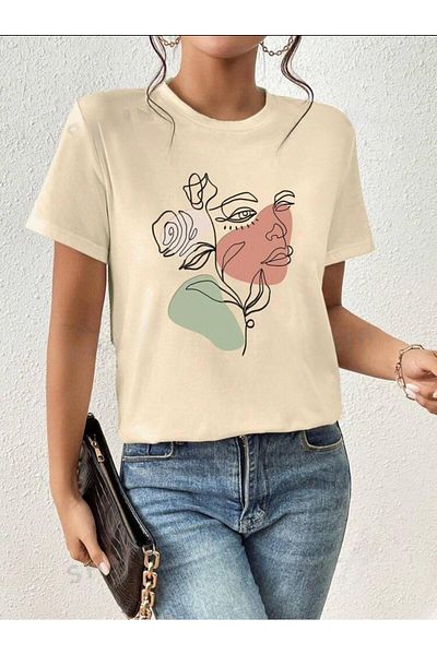 Medinenur ΠΟΡΤΡΕΤΟ ΕΚΤΥΠΩΜΕΝΟ BASIC T-SHIRT