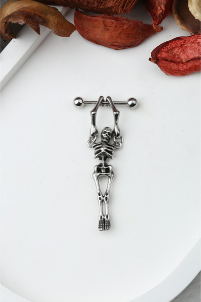 VLM AKSESUAR İskelet Nipple Cerrahi Çelik Göğüs Ucu Piercing (14mm)