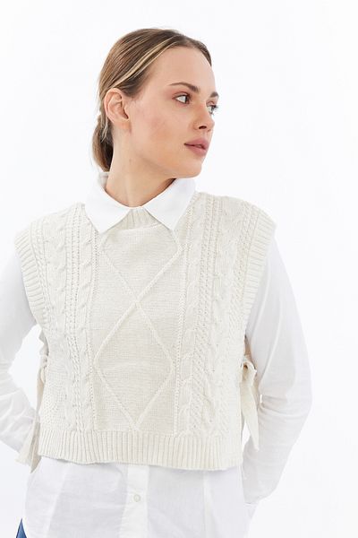 MA ananas Side Tie Hair Braid Sweater