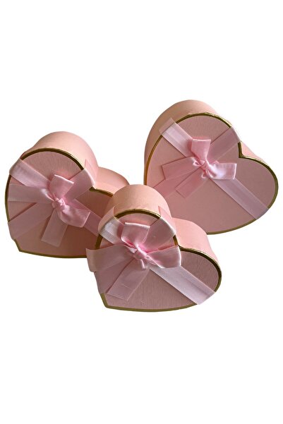 mavi su dünyası Hediye Kutusu Karton 3 lü Pembe Renk - Mavi Su Dünyası