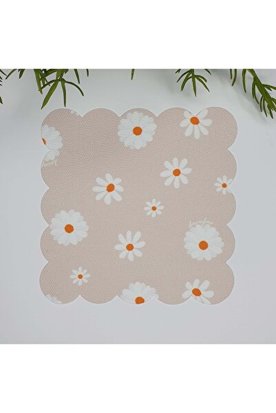 decofav مناديل كوكتيل منقوشة بنقشة ديزي على خلفية بيج، قطع ليزر، قطعة واحدة، ...