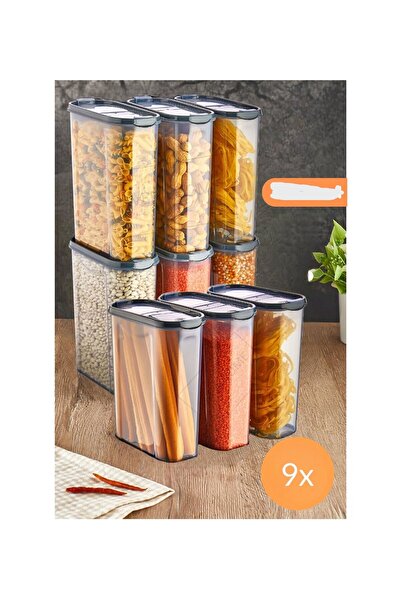 Comeket 9'lu Sızdırmaz Kapaklı Erzak Saklama Kabı Seti 9 X 2400 Ml