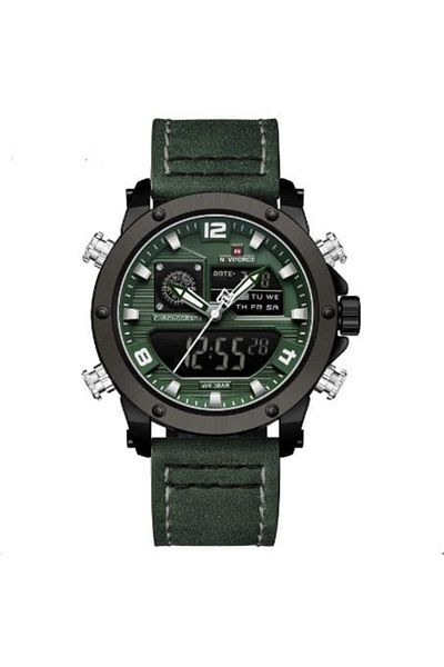 Naviforce Men's Watch Digital & Analog Leather Band 2149
