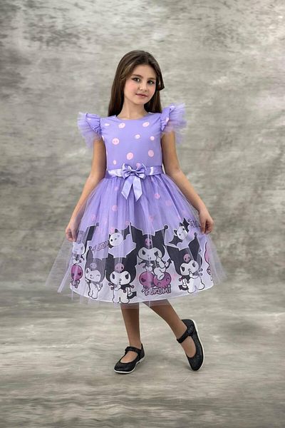 ABİYEKİDS Birthday Kuromi Children's Dress - Lila Aby4481