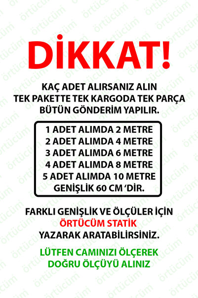 Örtücüm 60 Cm X 2 Metre Buzlu Statik Kumlama Cam Folyo Ev Ofis Duşakabin Desenli Cam Filmi F10602
