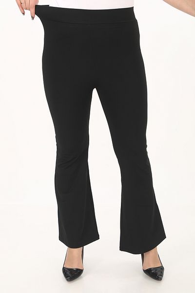 BANEGA Curve Large Size Diving Fabric Spanish Leg Recovery Black Leggings