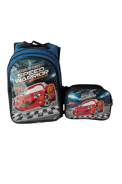 PartAntalya CARS Lightning McQueen ghiozdan pentru băieți pentru școala primară + cutie de prânz