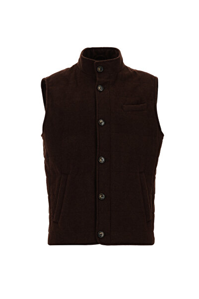 Abdullah Kiğılı Slim Fit Slim Fit Wool Quilted Puffer Vest