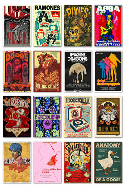 NeoPrint Retro Müzik Pop Rock Duvar Kartları Dekoratif Vintage Duvar Süsü Kolaj Poster