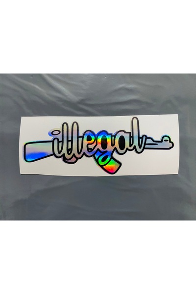İŞCAN MOTOR İllegal Hologram Oto Sticker 20x8cm Araba Hologram Sticker Oto Ca...