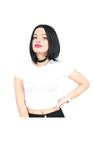Nurdan Trend Peruk Black Synthetic Fiber - Curtainless Short Wig