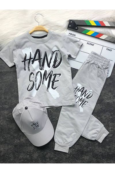 MİLANO KİDS Boy's Summer Hat Gift Bottom Suit