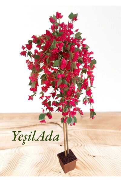 YEŞİLADA Yapay Begonvil Ağacı 1.65 Mt Pembe Begonvil Çiçek Bahardalı Bambu Gö...