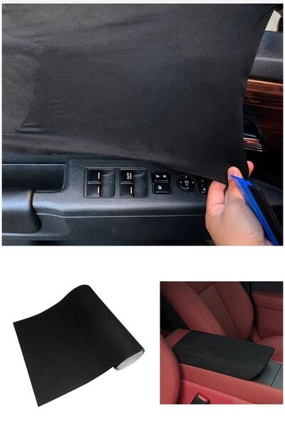 KAŞIKBEY Arkası Kendinden  Yapışkanlı Keçe Süet Yüzeyli Döşemelik Kumaş Oto Döşeme Ön Kaplama 50 X 150 Cm