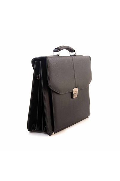 KEMAL TANCA Men's Genuine Leather Black Briefcase