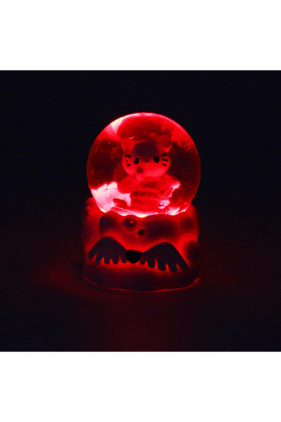 enyareshome Sevimli Mavi Hello Kitty Işıklı Kar Küresi 9 Cm Hediyelik