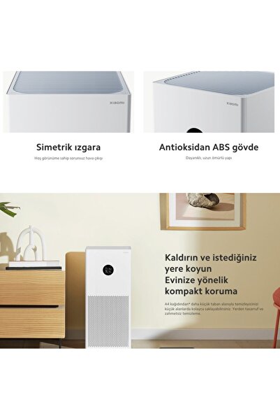 Xiaomi Led Ekranlı Wi-fi Kontrol Hava Temizleme Anti Alerji Mi Air Hava Temizleyici Lambader Hediyeli