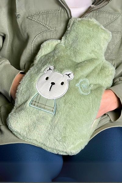 Meturas 2000ml Hot Water Bag with Plush Cover - through Handles Design Thermofor Mint