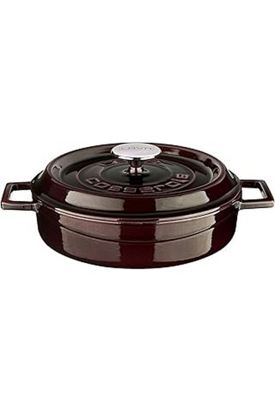 NZM TİCARET Metal Premium Series - 24 cm Majolik Purple Round Pot