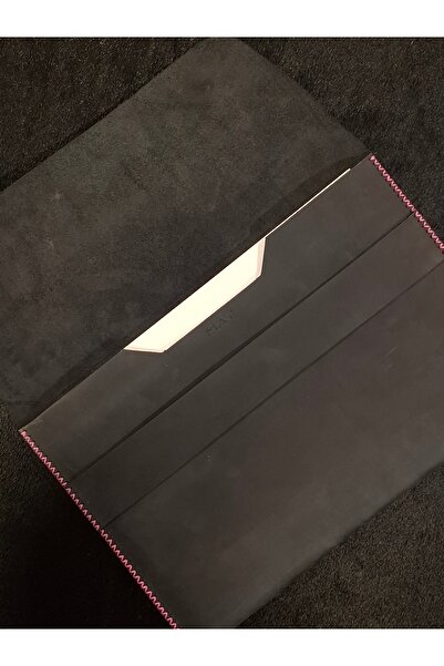 MAT Deri MacBook 13 Air M1 M2 M3 M4 Anthracite Nubuck Leather Handmade Compatible Case Laptop Bag