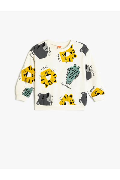 Koton White Printed Sweatshirt
