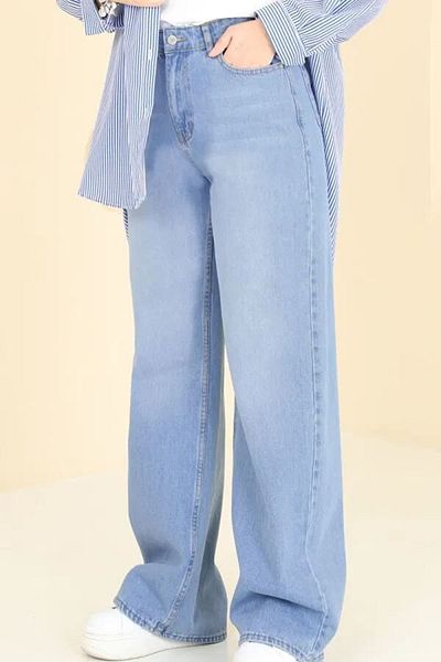 katalya Palazzo Hijab Jeans - Open Wash