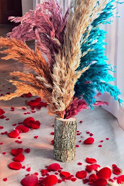 Alyones Karışık Dekoratif Doğal Pampaslı Kütük Saksılık, Etkinlik, Düğün & Eğlence Masa Süs & Dekor