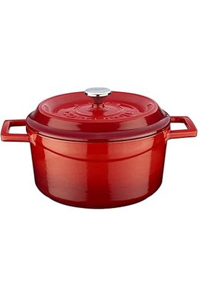 ALKAP Nars10 Metal Cast Round Pot, 20 Cm, Red Newdesing 1051066