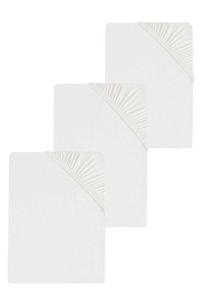 COTENCONCEPT 3 Plain Cotton Single Sheets 80 X 200 + 30 cm Elastic Combed Cotton Sheets