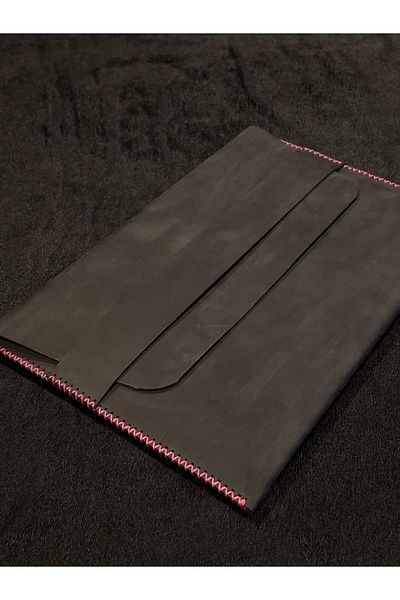 MAT Deri MacBook 13 Air M1 M2 M3 M4 Anthracite Nubuck Leather Handmade Compatible Case Laptop Bag