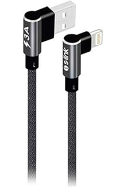 S-LINK Sw-c657 3a - 15cm Iphone Lightning Gri Kılıflı Metal -l- Kablo