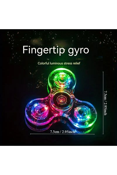 GlassySKY Light-Up Led Stress Wheel-Glow in the Dark Fingertip Toy Focus Stress Relief Gift