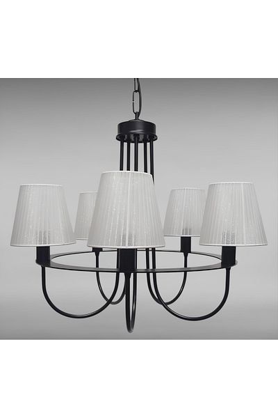 yıldırımavize 5-Piece Atlantis Chandelier Hat Matte Black Color (Full Assembly) (Led Bulbs Gift)