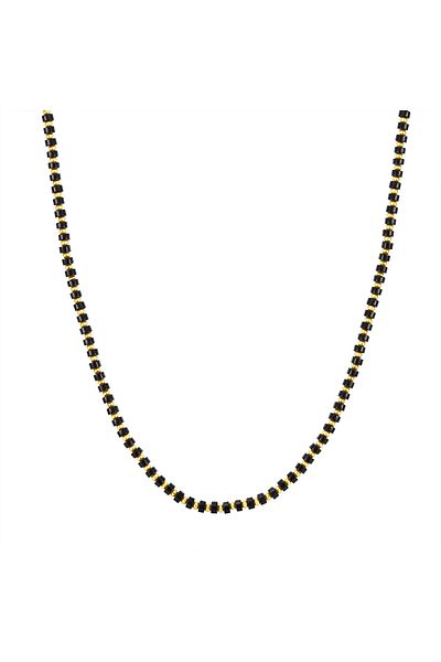 YOKOAMİİ Modeschmuckhalskette Kette gelbgold schwarz