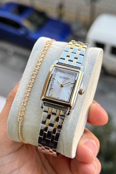Homies Women's Wrist Watch and Bracelet Gift Set - Small Case