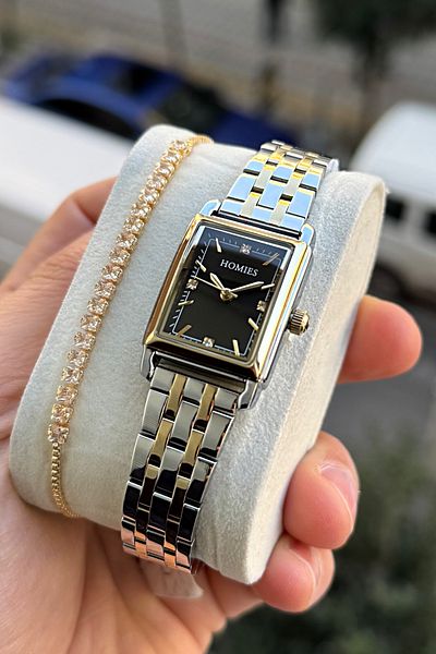Homies Women's Wrist Watch Small Case Box and Bracelet