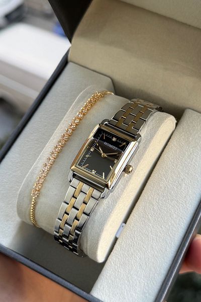 Homies Women's Wrist Watch Small Case Box and Bracelet