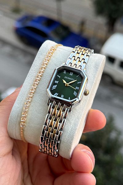 Homies Women's Wrist Watch Small Case Vintage Model with Box and Bracelet Gift Hm 098753277