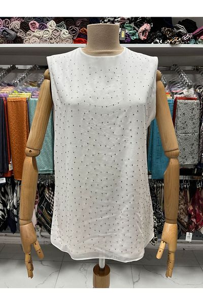 Zeynep Butik Efraze Front Stone Chiffon Detaliat Mătase Pieptănat Lenjerie Tunica 404 1649