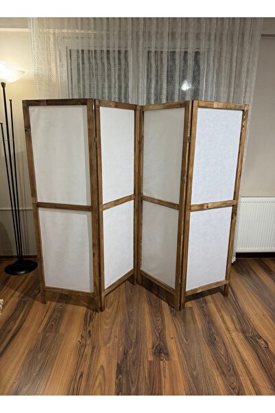 Vovikon Ahşap Kumaş Katlanır 4 Kanat Paravan Oda Bölme Seperatör 200x160