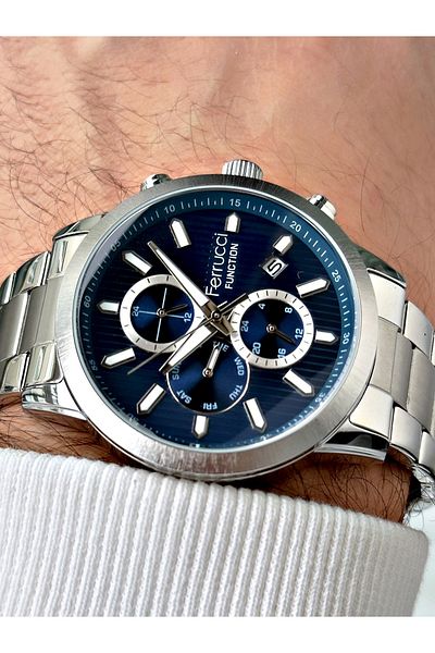 Ferrucci Function Steel Strap Silver Color Men's Wristwatch 3 Atm Water Resistant